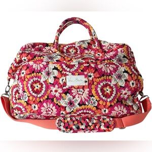 Vera Bradley Large Grand Traveler Tote Duffle Bag Pixie Blooms Floral Retired